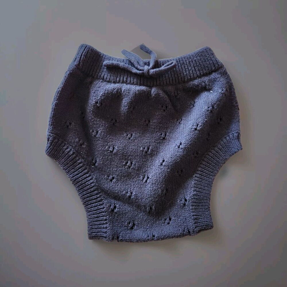 JAMIE KAY COTTON KNIT MARL BLOOMERS Navy‎ Blue Size 2Y - D4